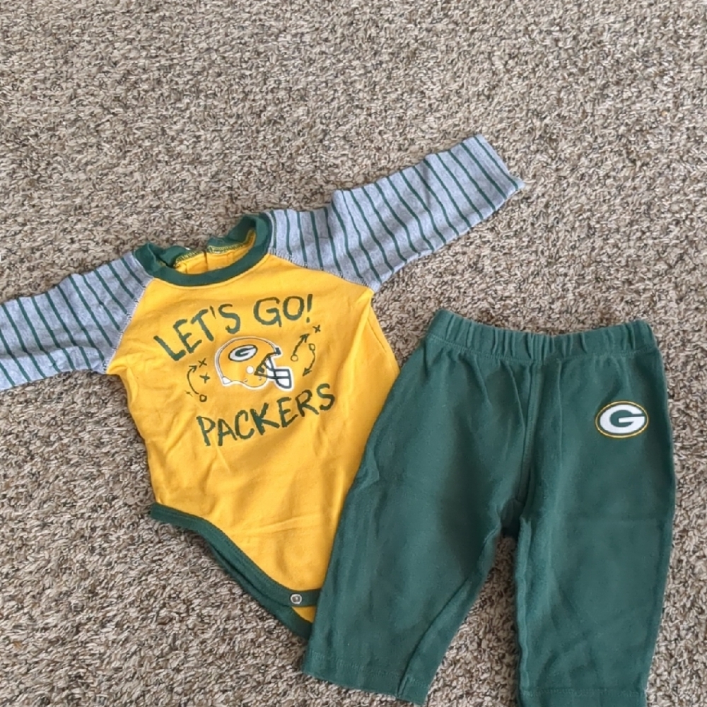 NFL Green Bay Packers Kids Matching Set - Green and Yellow - Worn Once!!!